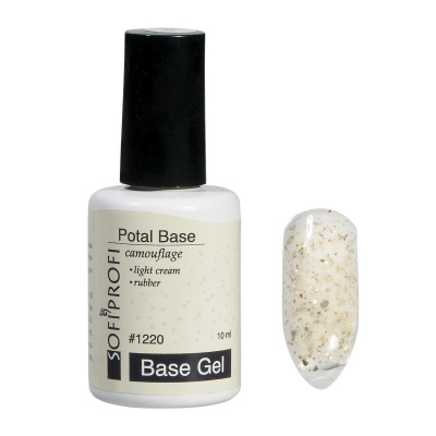 База для ногтей с поталью Тон 1220 Sofiprofi Potal Base Light Cream, 10 мл